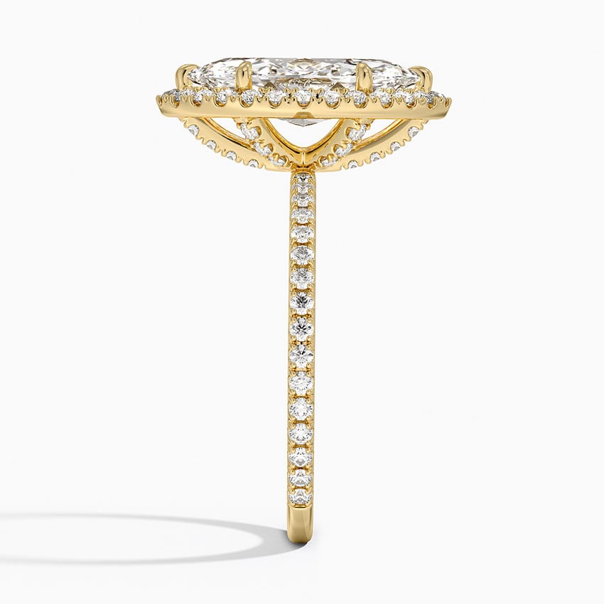 Bloom—Crowned Still Ring | Marquise Halo Diamond