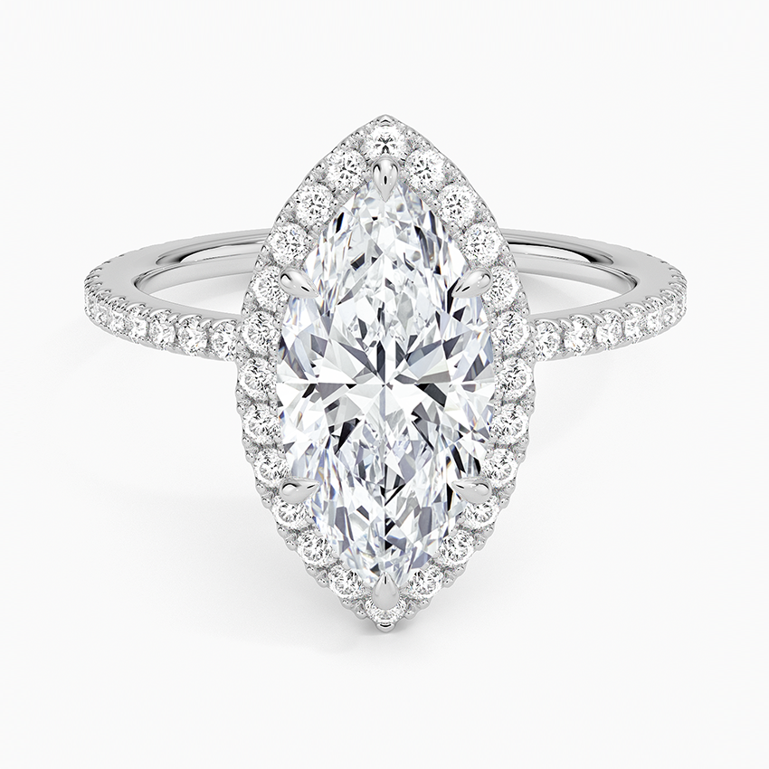 Ascend—Still Light Ring | Marquise Halo Diamond