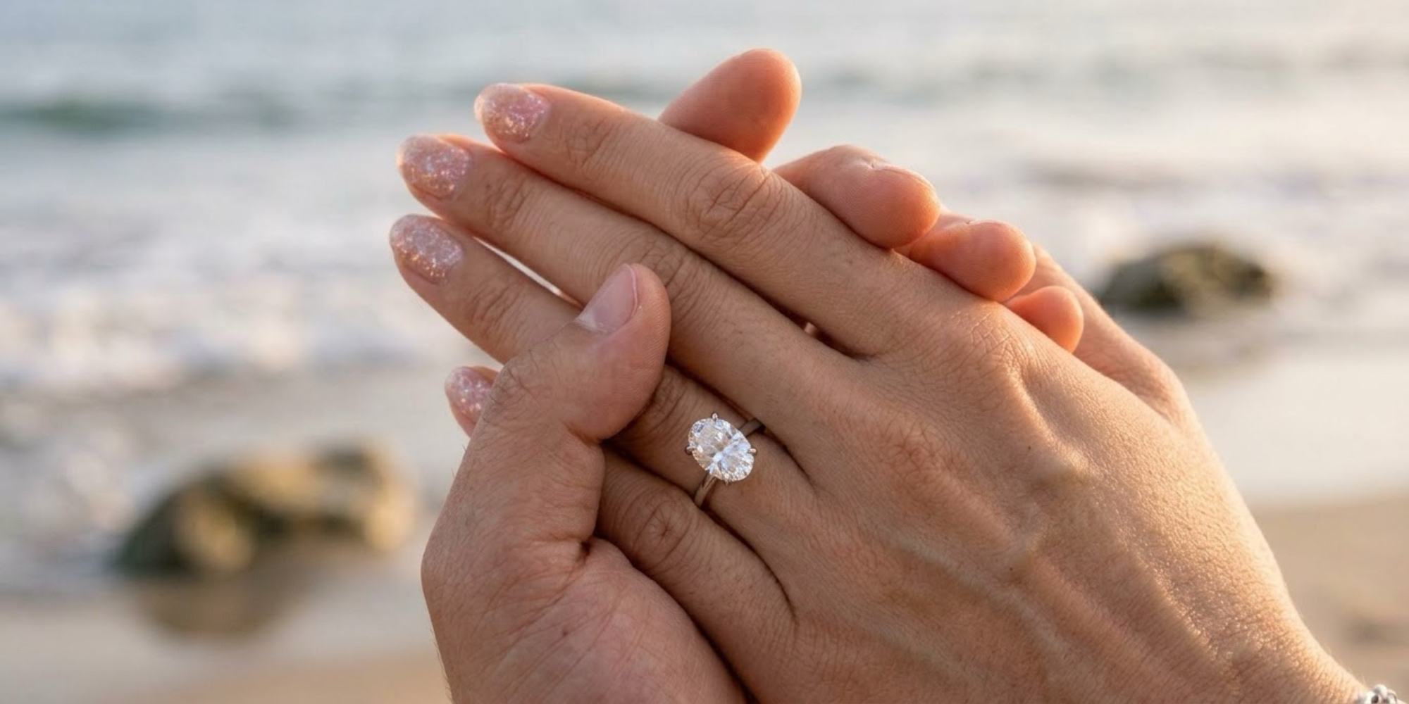 Oval Diamond Ring with Hidden Halo
