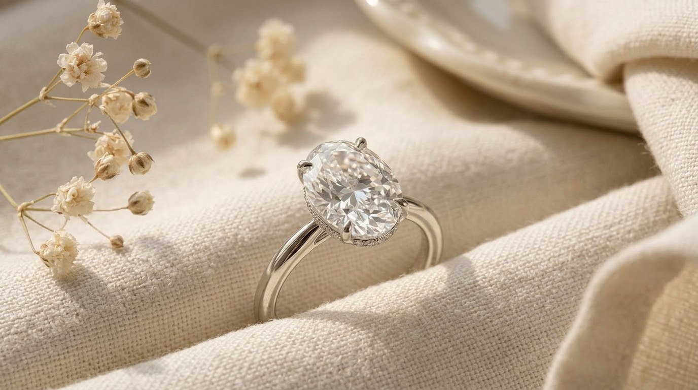 Oval Solitaire Diamond Ring