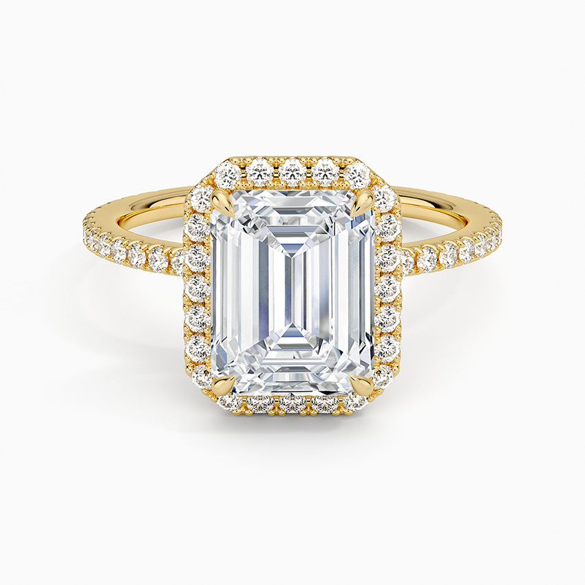 Ascend—Crowned Still Ring | Emerald Halo Diamond