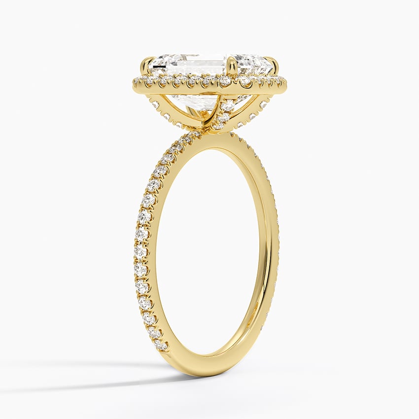 Ascend—Crowned Still Ring | Emerald Halo Diamond