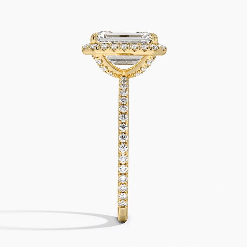 Ascend—Crowned Still Ring | Emerald Halo Diamond