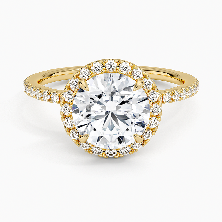 Bloom—Crowned Still Ring | Round Halo Diamond