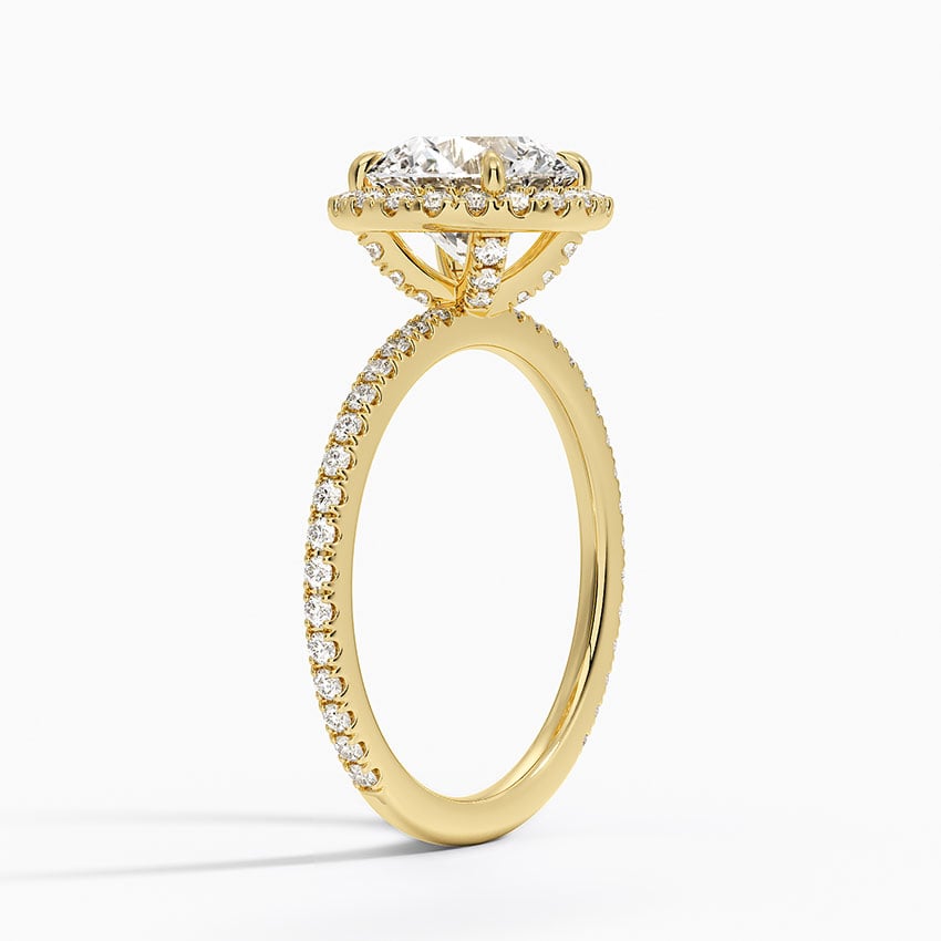 Bloom—Crowned Still Ring | Round Halo Diamond