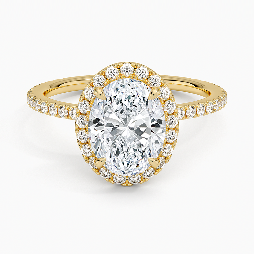Bloom—Crowned Still Ring | Oval Halo Diamond