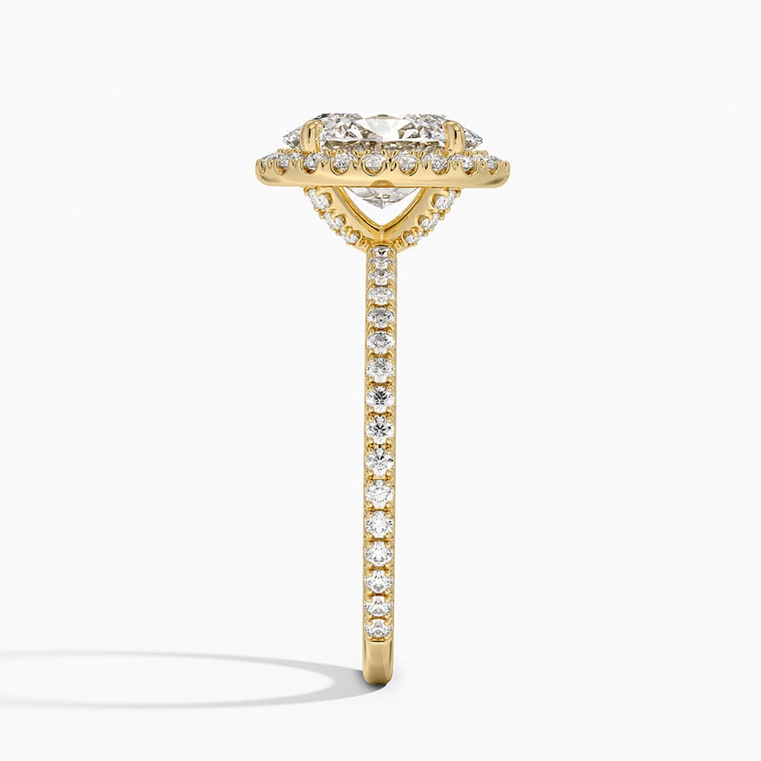 Bloom—Crowned Still Ring | Oval Halo Diamond