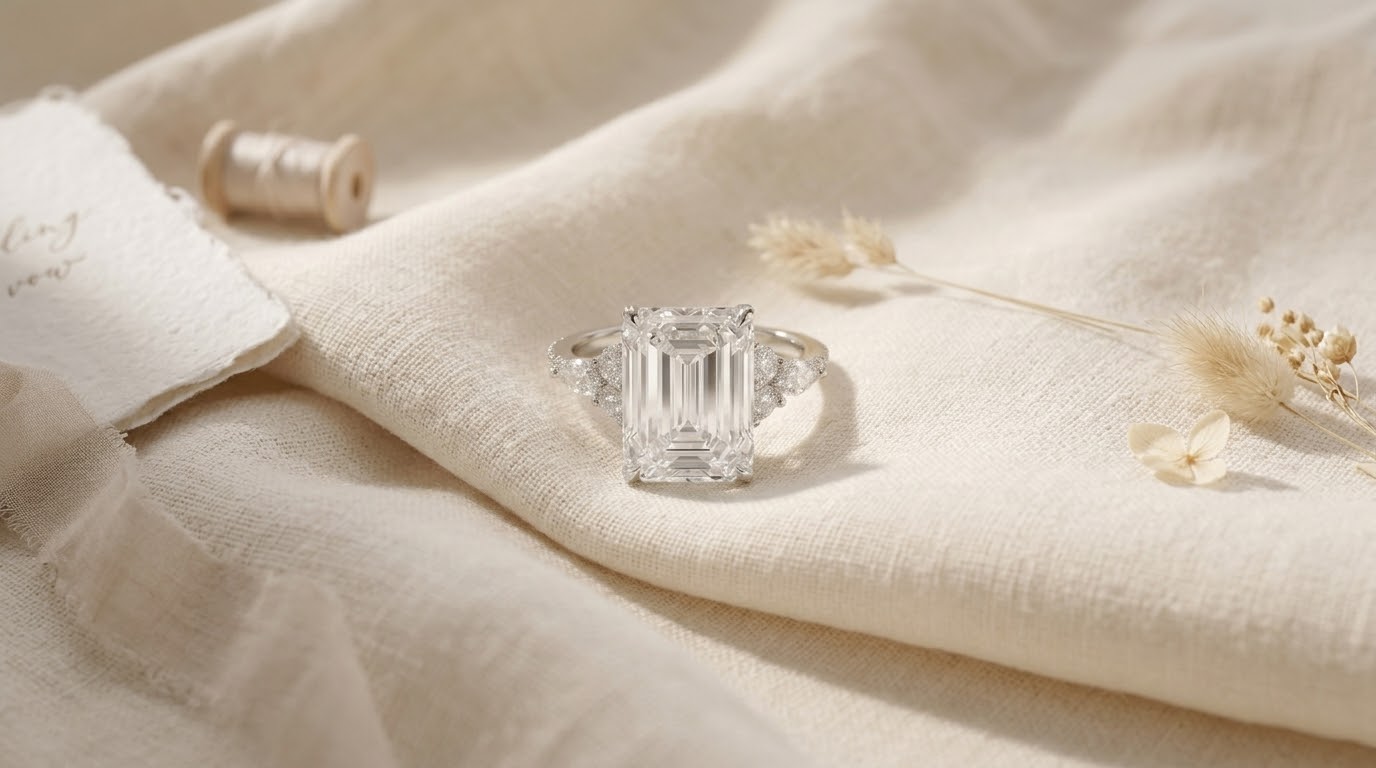 emerald cut diamond ring