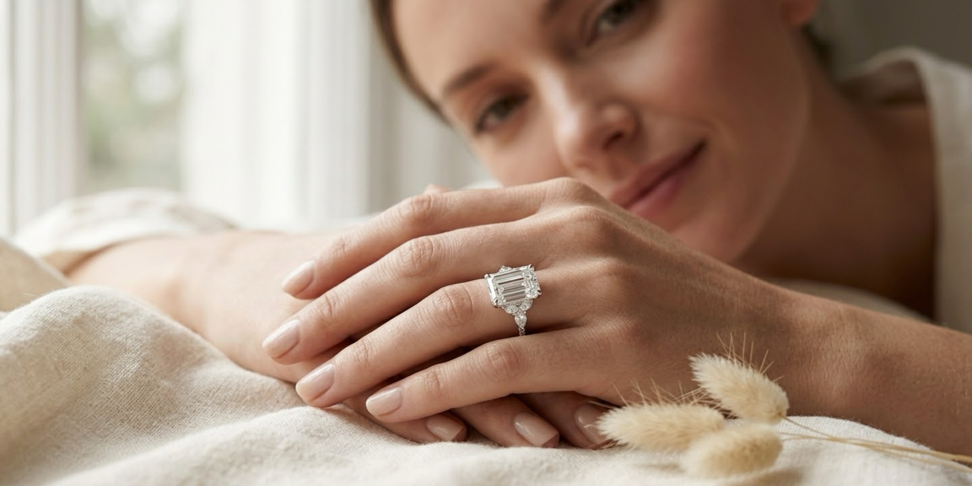 floral engagement ring