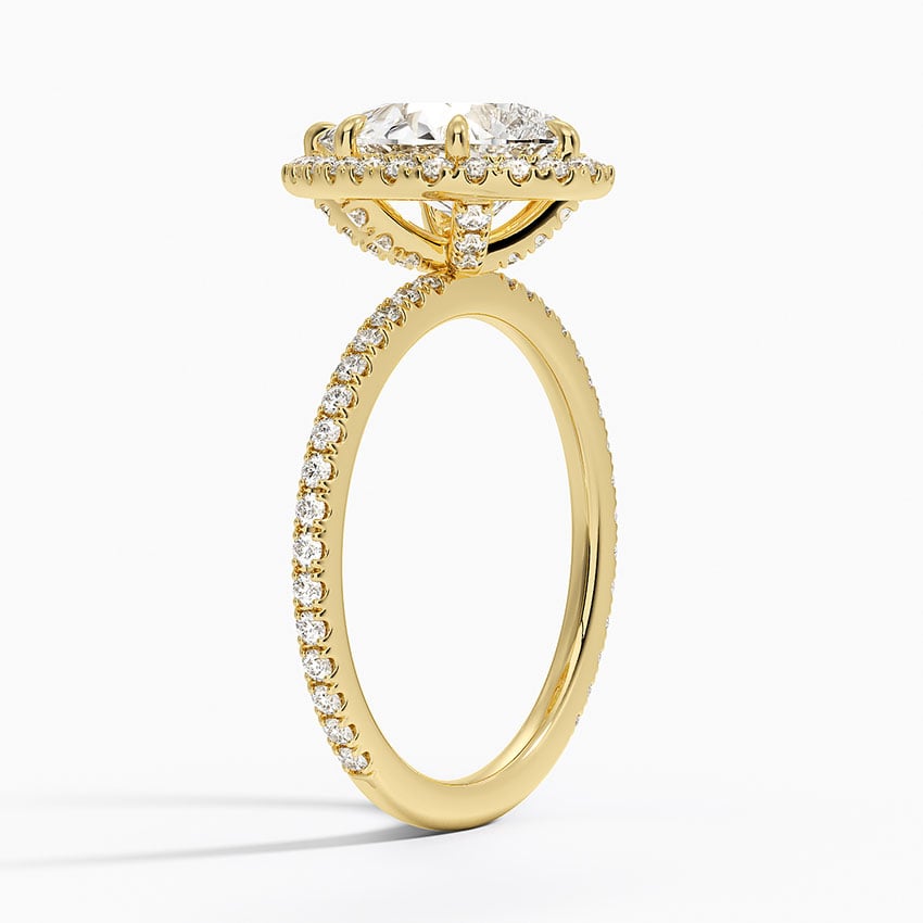 Bloom—Crowned Still Ring | Pear Halo Diamond
