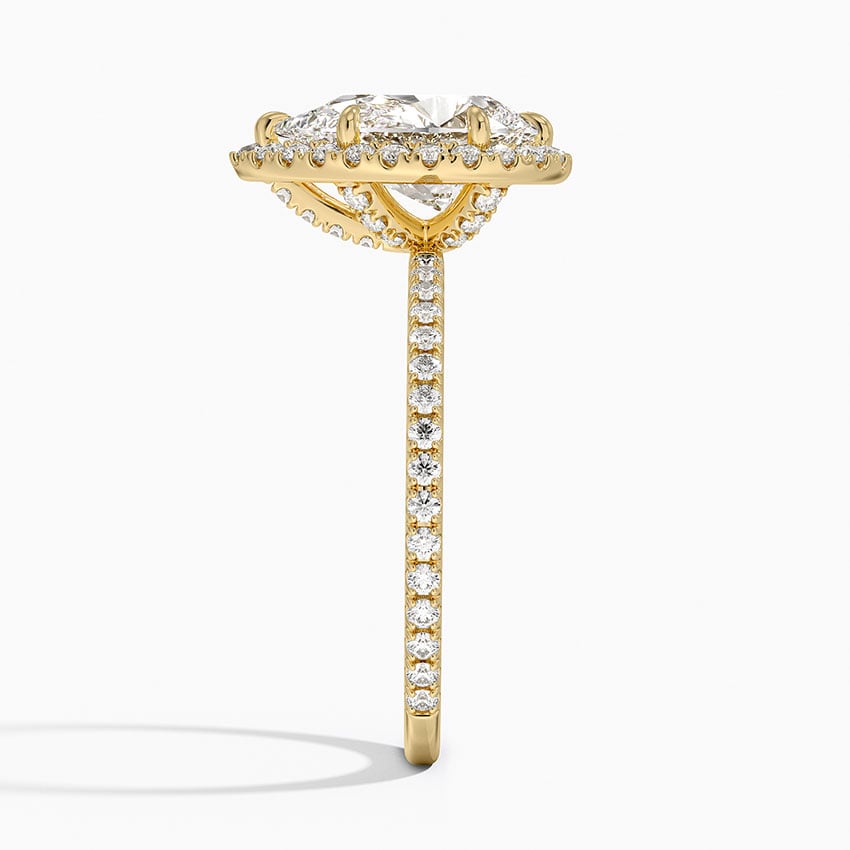 Bloom—Crowned Still Ring | Pear Halo Diamond