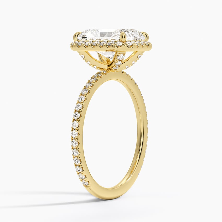 Radiate—Crowned Still Ring | Radiant Halo Diamond