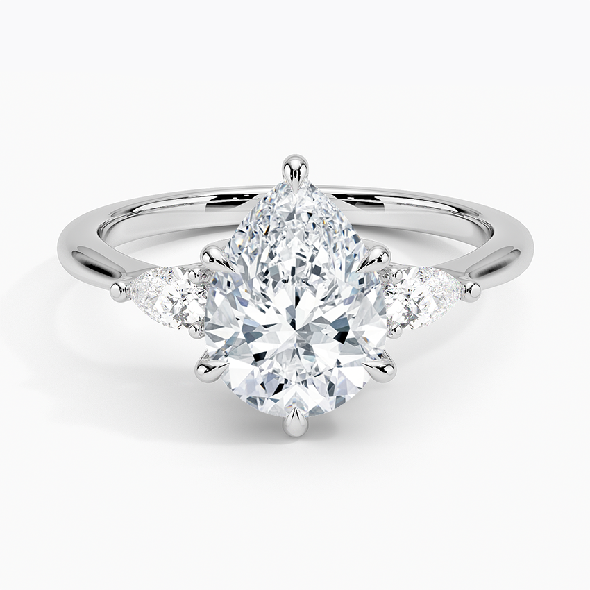 Bloom—Still Light Ring | Pear Diamond in Pear Three Stone