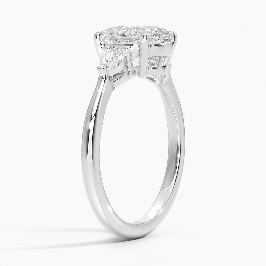Bloom—Still Light Ring | Oval Diamond in Pear Three Stone