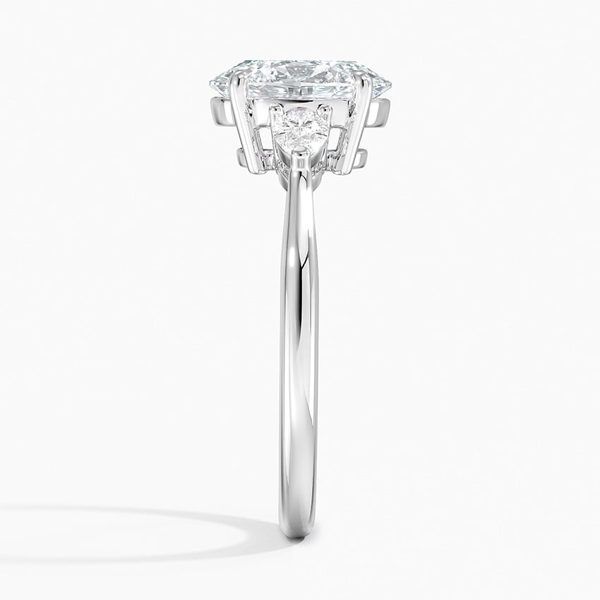 Bloom—Still Light Ring | Oval Diamond in Pear Three Stone