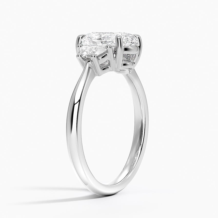 Ascend—Still Light Ring | Enlonged Cushion Diamond in Half Moon Three Stone