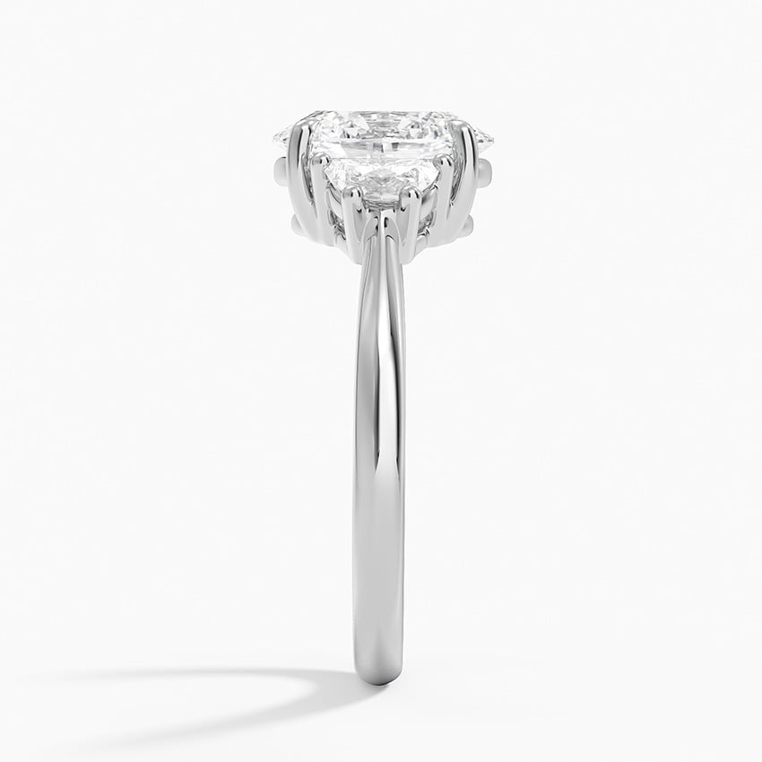 Ascend—Still Light Ring | Enlonged Cushion Diamond in Half Moon Three Stone