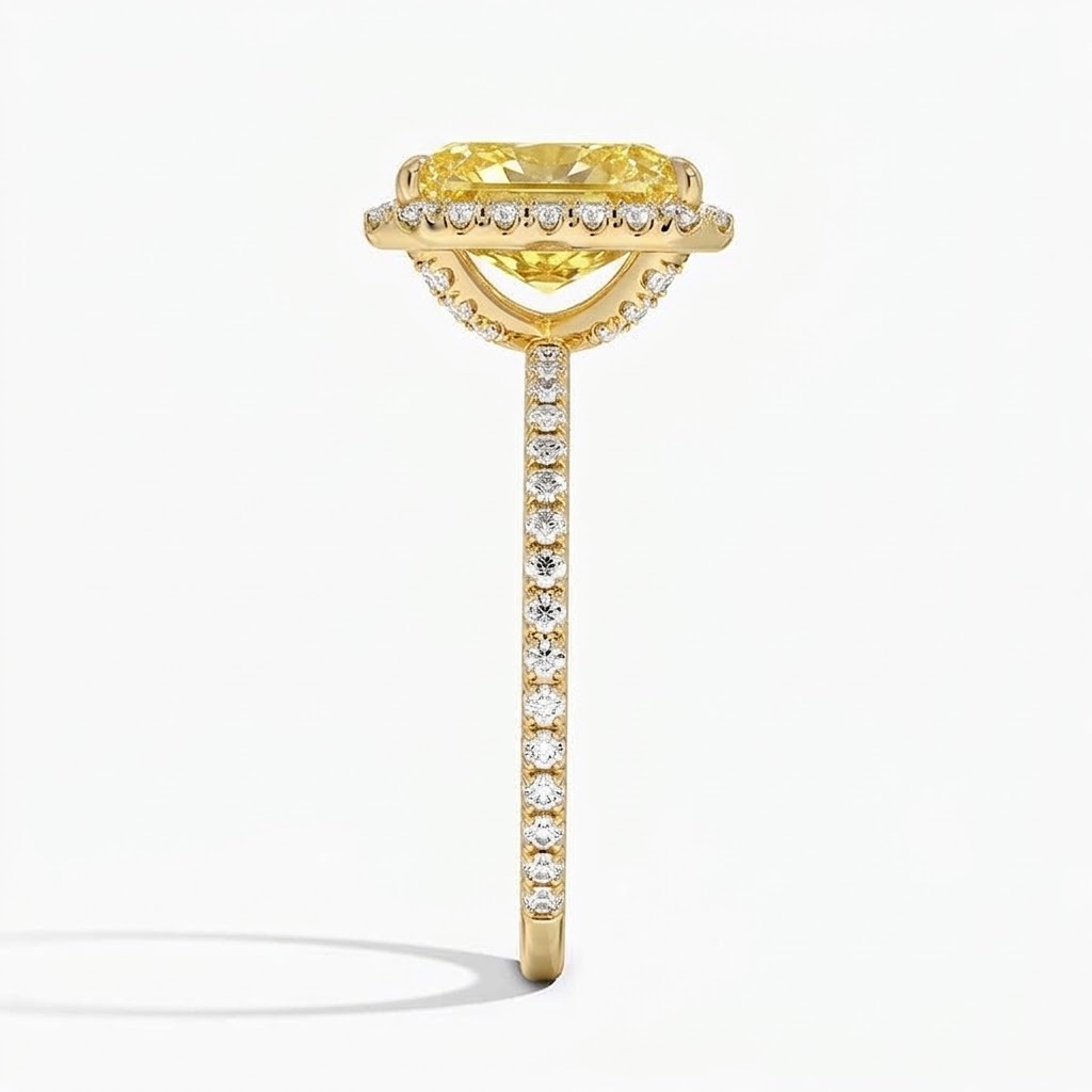Radiate—Aura Ring | Yellow Radiant Halo Diamond