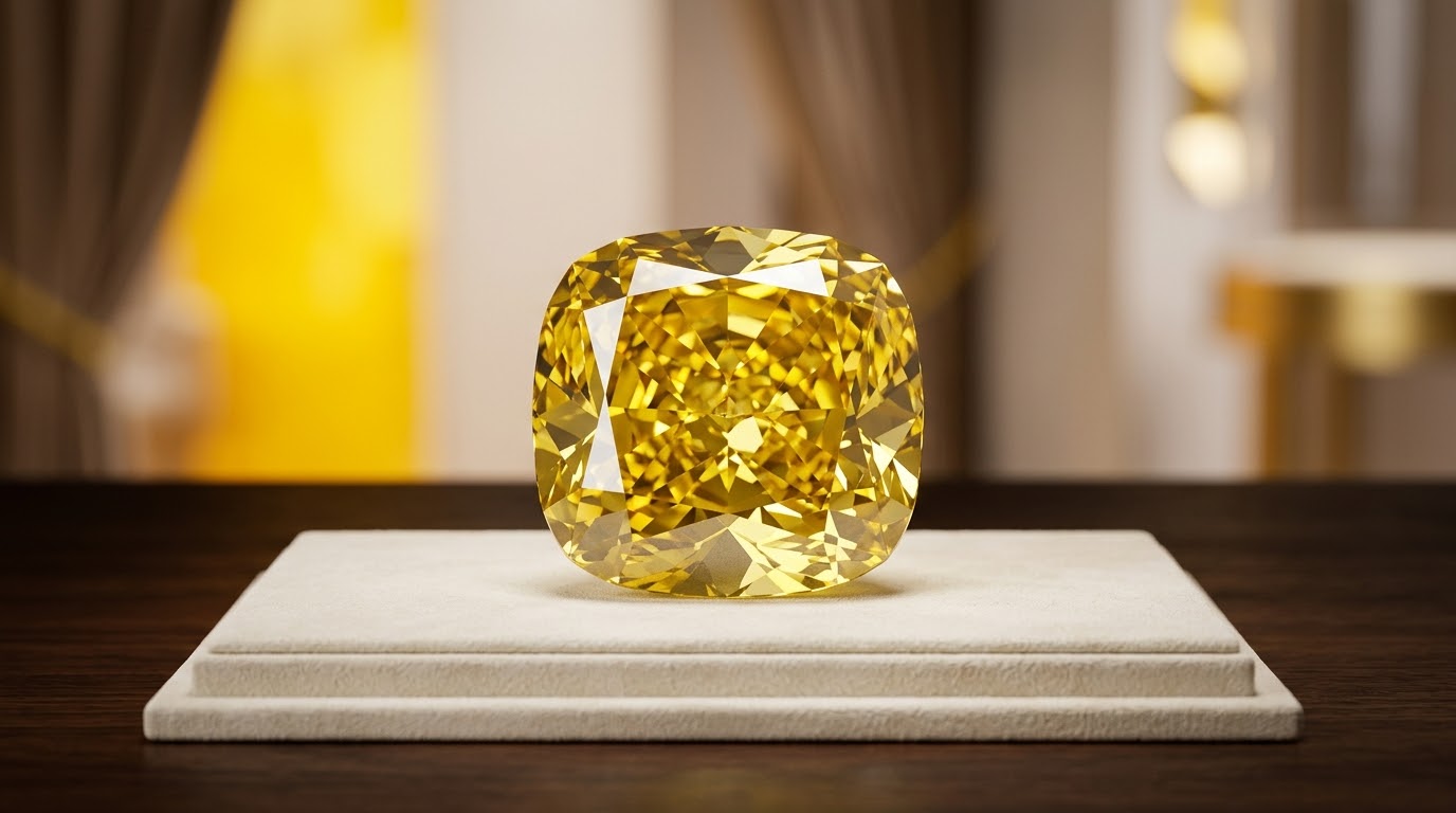 Yellow cushion Diamond