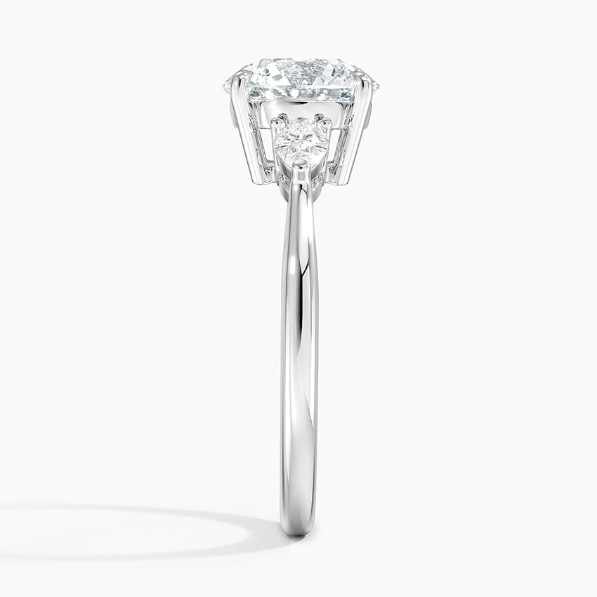 Bloom—Still Light Ring | Round Diamond in Pear Three Stone