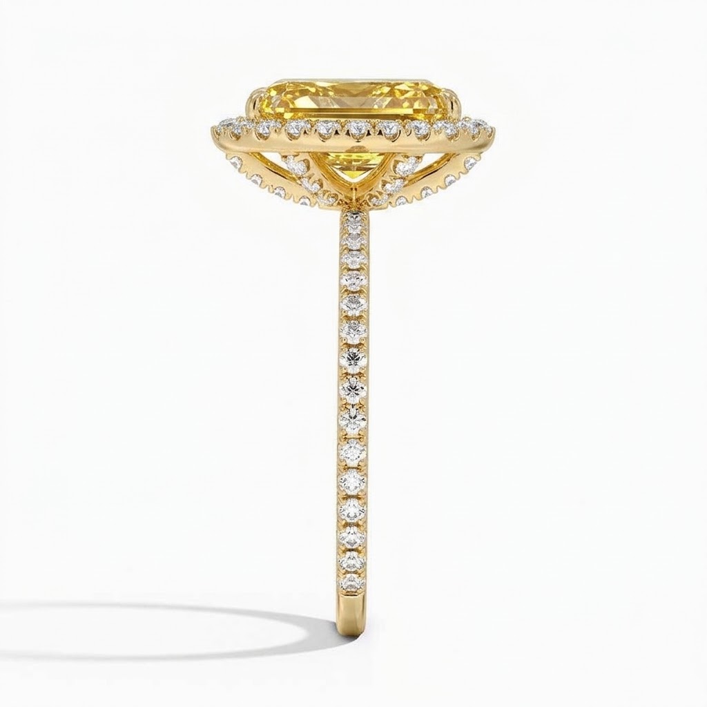 Bloom—Aura Ring | Yellow Pear Diamond in Halo