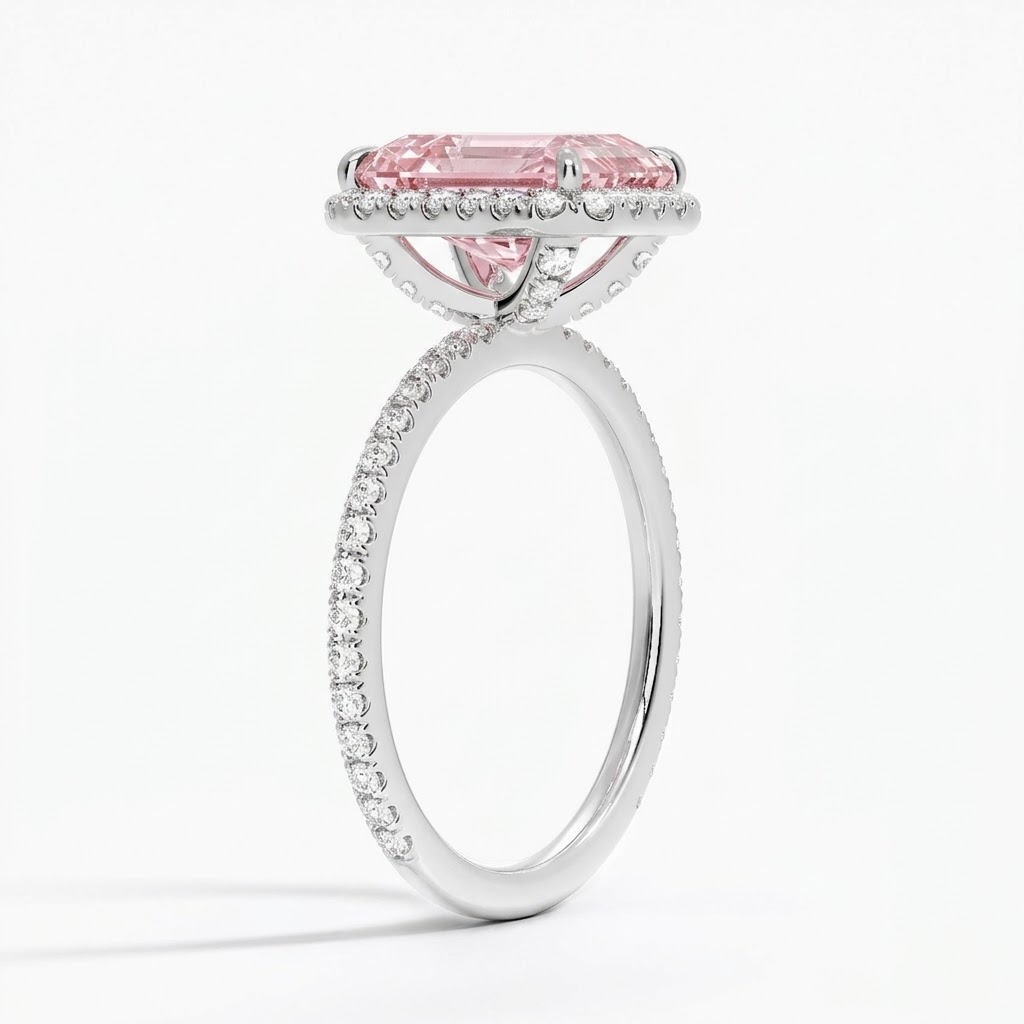 Radiate—Aura Ring | Pink Radiant Halo Diamond
