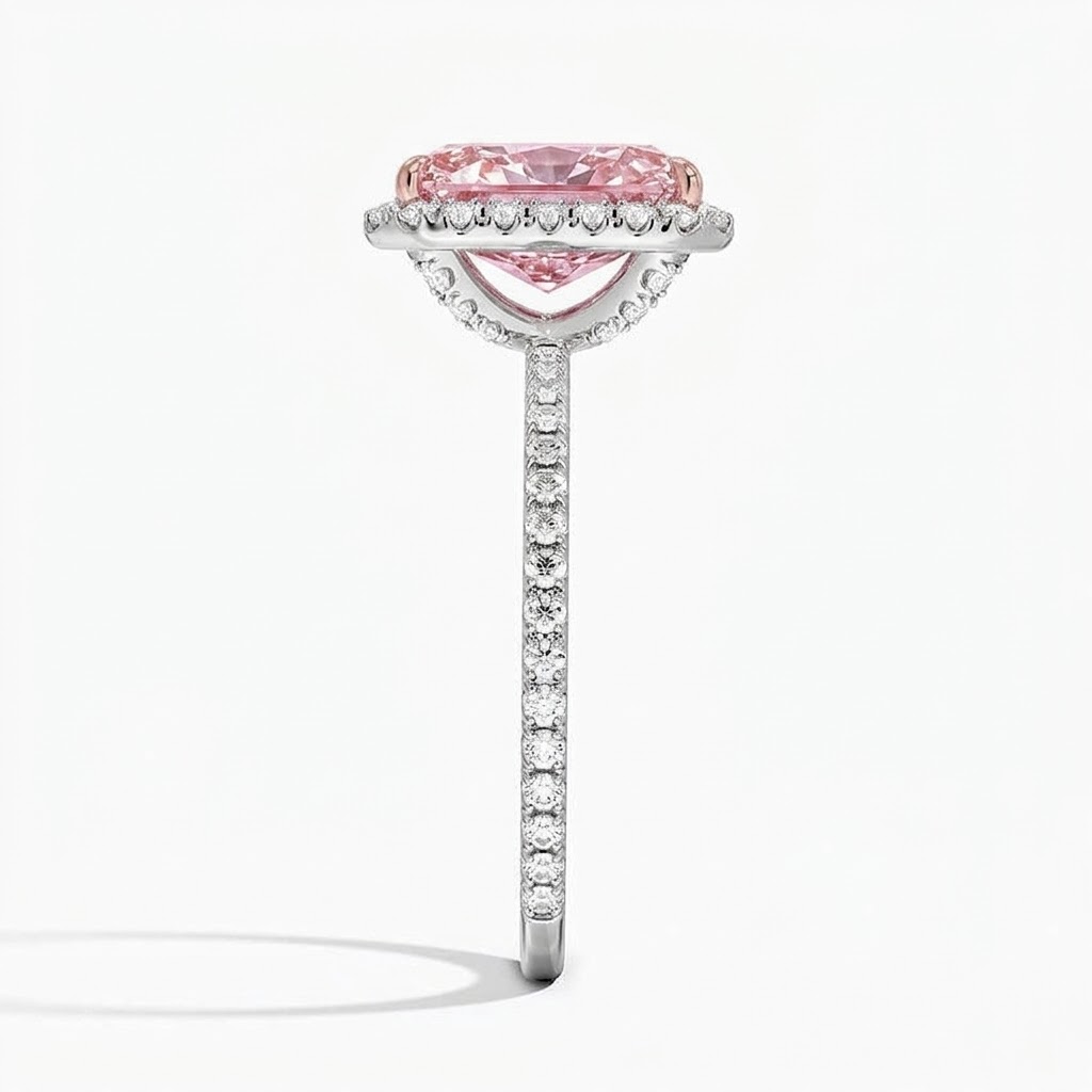Radiate—Aura Ring | Pink Radiant Halo Diamond