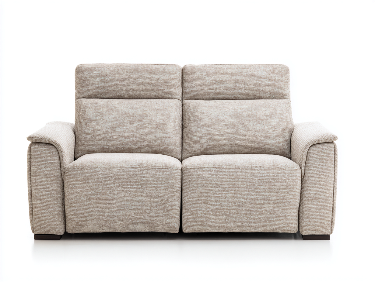 Divano a due posti in tessuto 165x95x98 cm - beige - per soggiorno - design ergonomico-Houseota