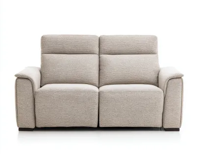 Divano a due posti in tessuto 165x95x98 cm - beige - per soggiorno - design ergonomico-Houseota