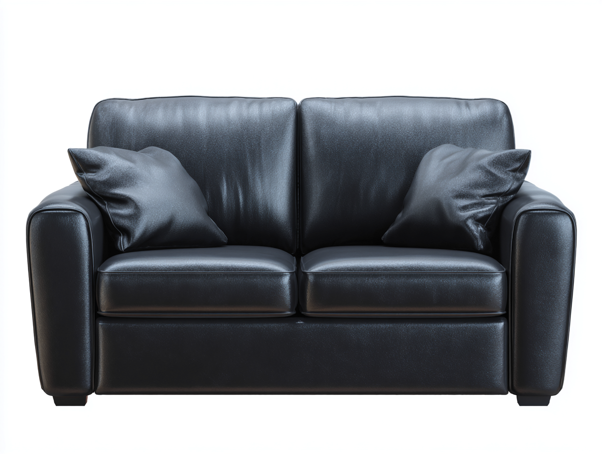 Divano 2 posti in pelle sintetica 160x85x88 cm - nero - adatto per soggiorno - design moderno-Houseota