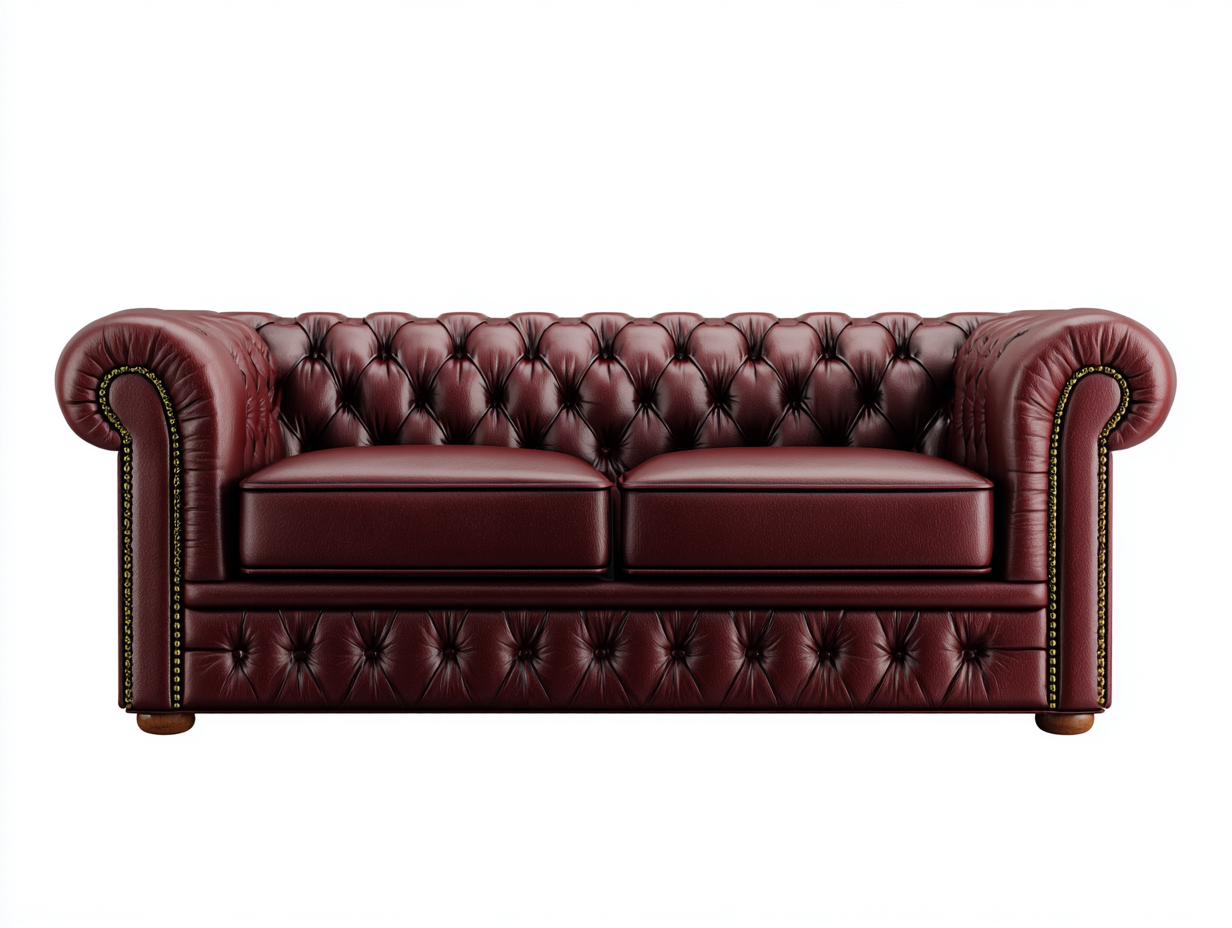 Divano 2 posti in pelle sintetica stile Chesterfield 165x90x78 cm - rosso scuro - adatto per soggiorno - design classico-Houseota