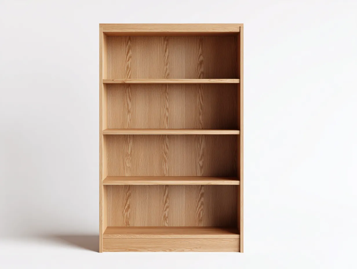 Libreria in legno 80x30x170 cm - rovere chiaro - per soggiorno-Houseota