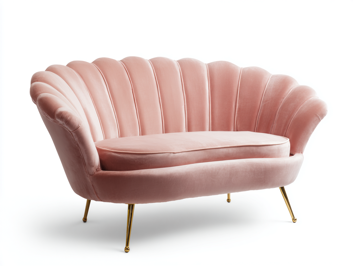 Divano 2 posti in velluto 160x78x88 cm - rosa - adatto per soggiorno - design moderno-Houseota