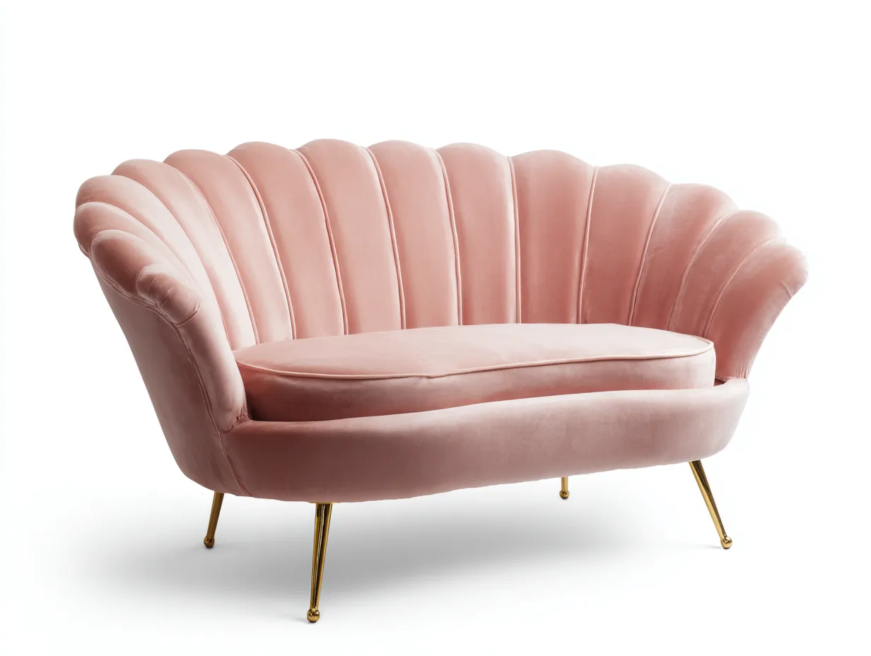 Divano 2 posti in velluto 160x78x88 cm - rosa - adatto per soggiorno - design moderno-Houseota