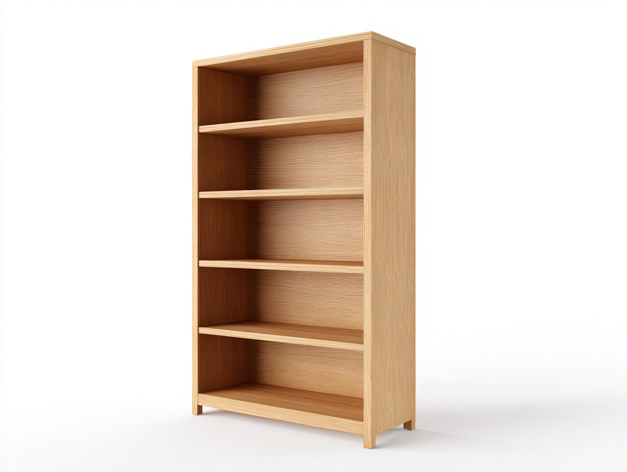 Libreria in legno 80x30x180 cm - rovere chiaro - per soggiorno-Houseota