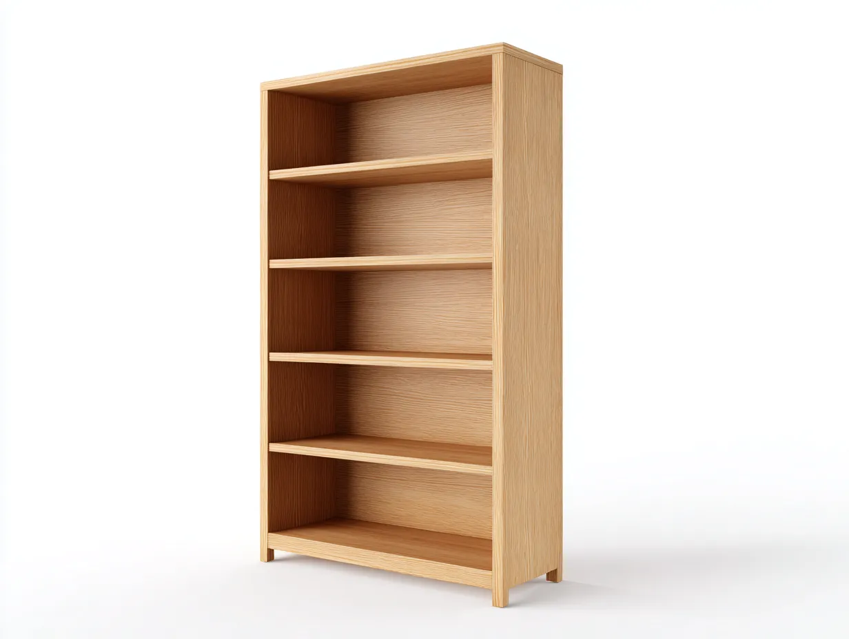 Libreria in legno 80x30x180 cm - rovere chiaro - per soggiorno-Houseota