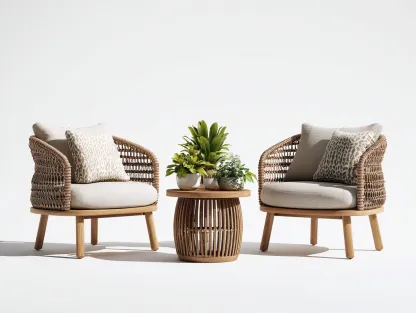 Set poltrone da esterno in rattan e legno - poltrone 72x76x82 cm - beige/Legno naturale - per giardino-Houseota