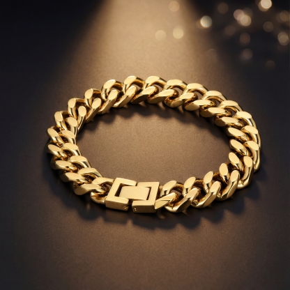 Men’s Cuban Chain Bracelet 11mm | Stainless Steel Heavy Bracelet