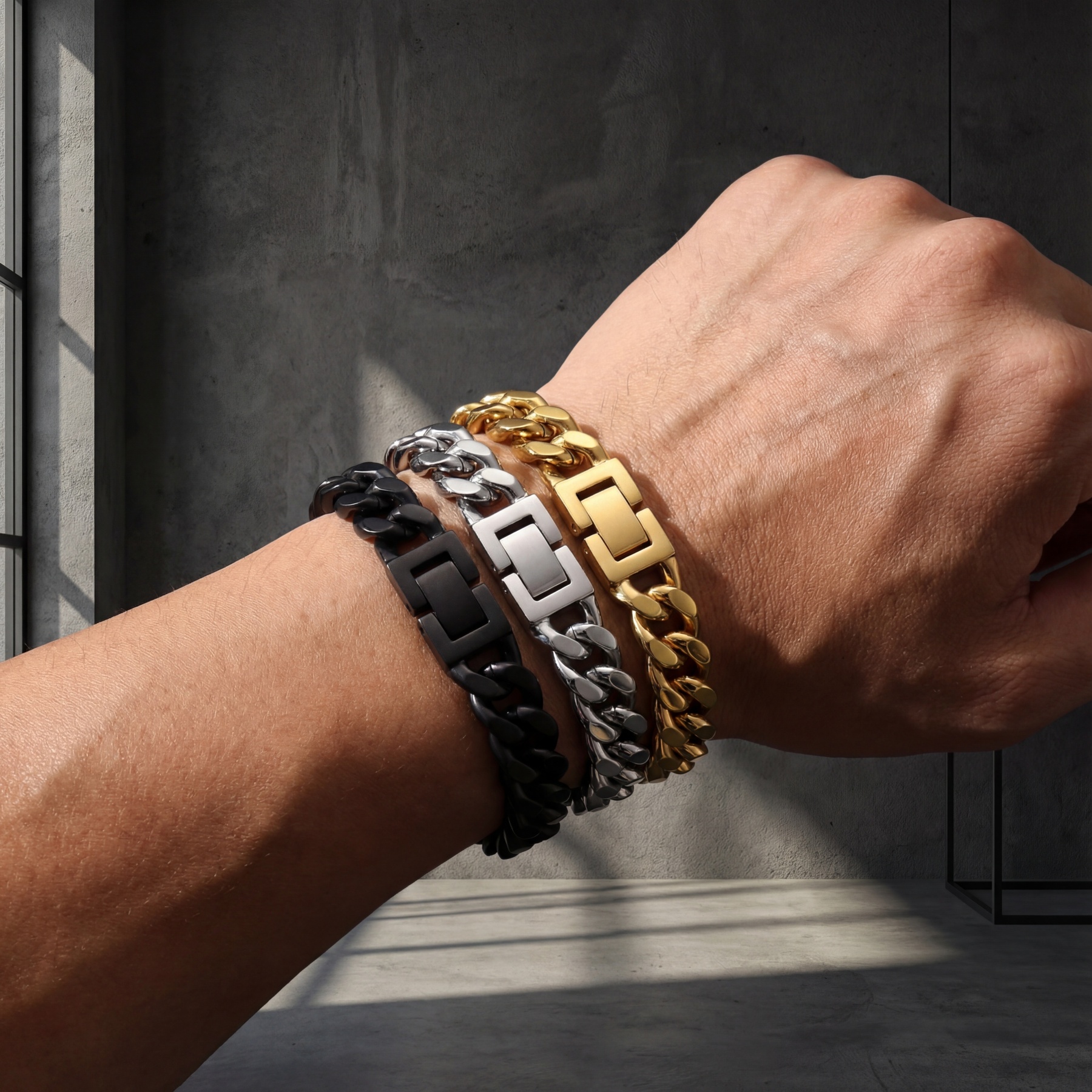 Men’s Cuban Chain Bracelet – 11mm Stainless Steel, Heavy & Minimalist，Bold Cuban Chain Bracelet for Men | Clean Street Style