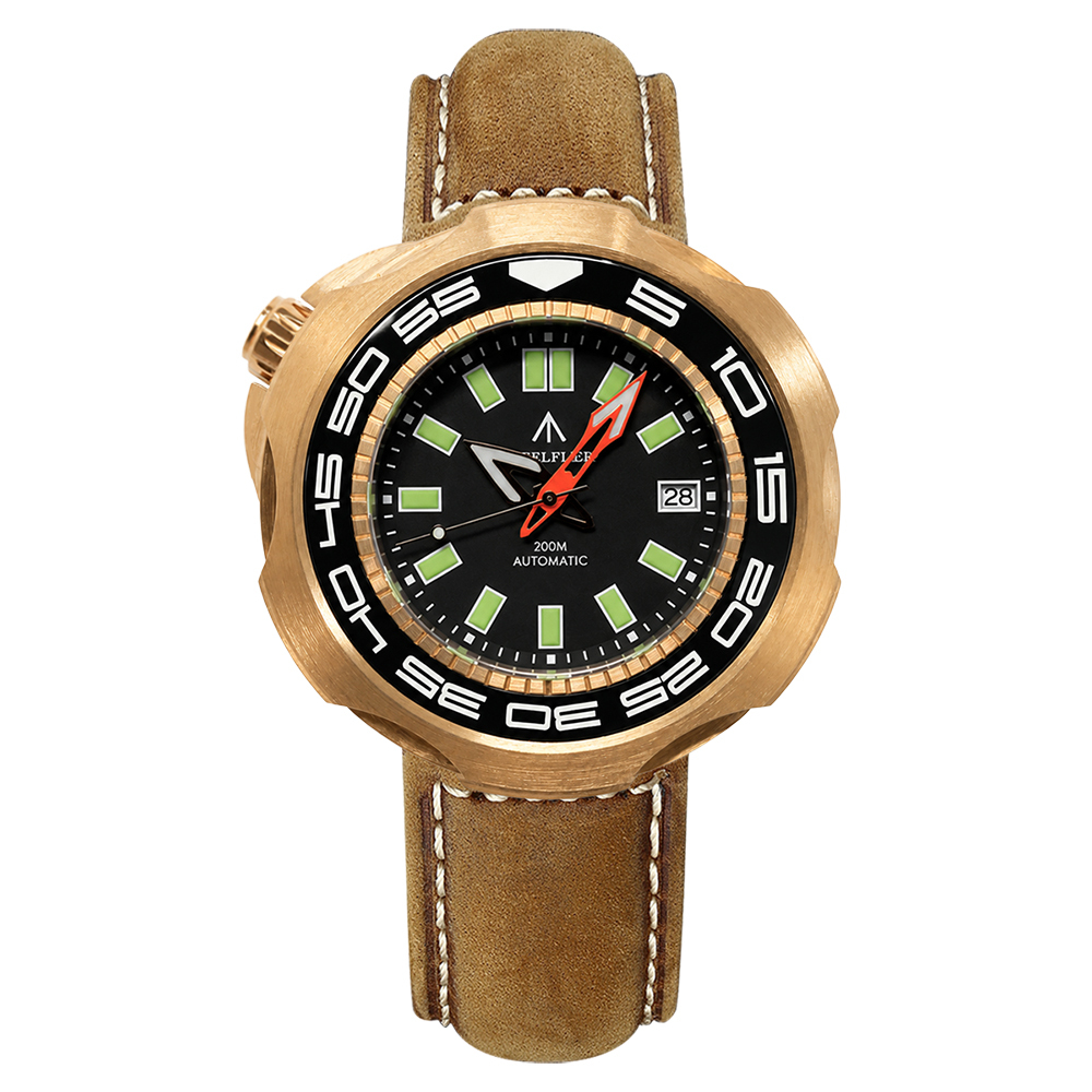 STEELFLIER Official SF762S Bronze Men Mechanical Watch Japan NH35 Movement Super Luminous 20Bar Waterproof Vintage Diver Wristwatch