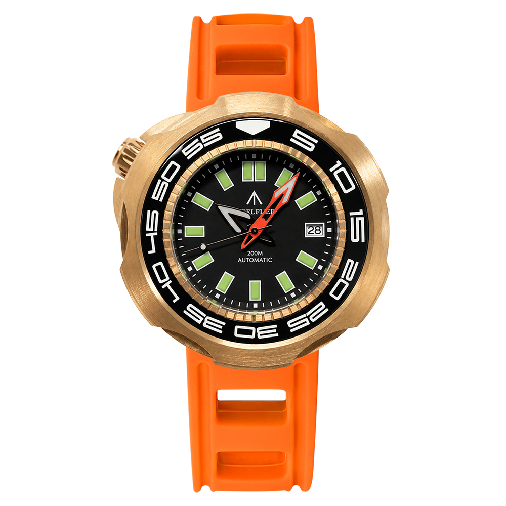 STEELFLIER Official SF762S Bronze Men Mechanical Watch Japan NH35 Movement Super Luminous 20Bar Waterproof Vintage Diver Wristwatch