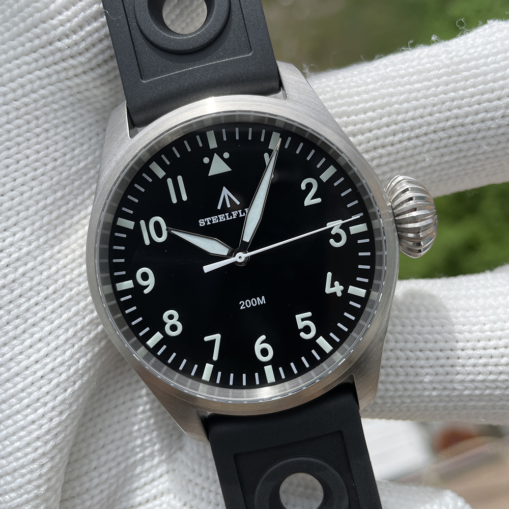 STEELFLIER Official SF743 Quartz Pilot Big Onion Crown Swiss Luminous VH31 20Bar Waterproof Sapphire Crystal Luxury Dive Watch