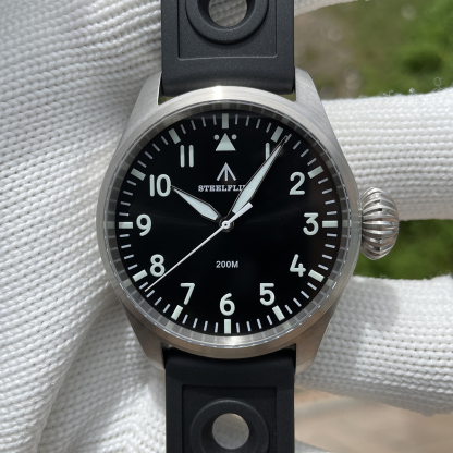 STEELFLIER Official SF743 Quartz Pilot Big Onion Crown Swiss Luminous VH31 20Bar Waterproof Sapphire Crystal Luxury Dive Watch