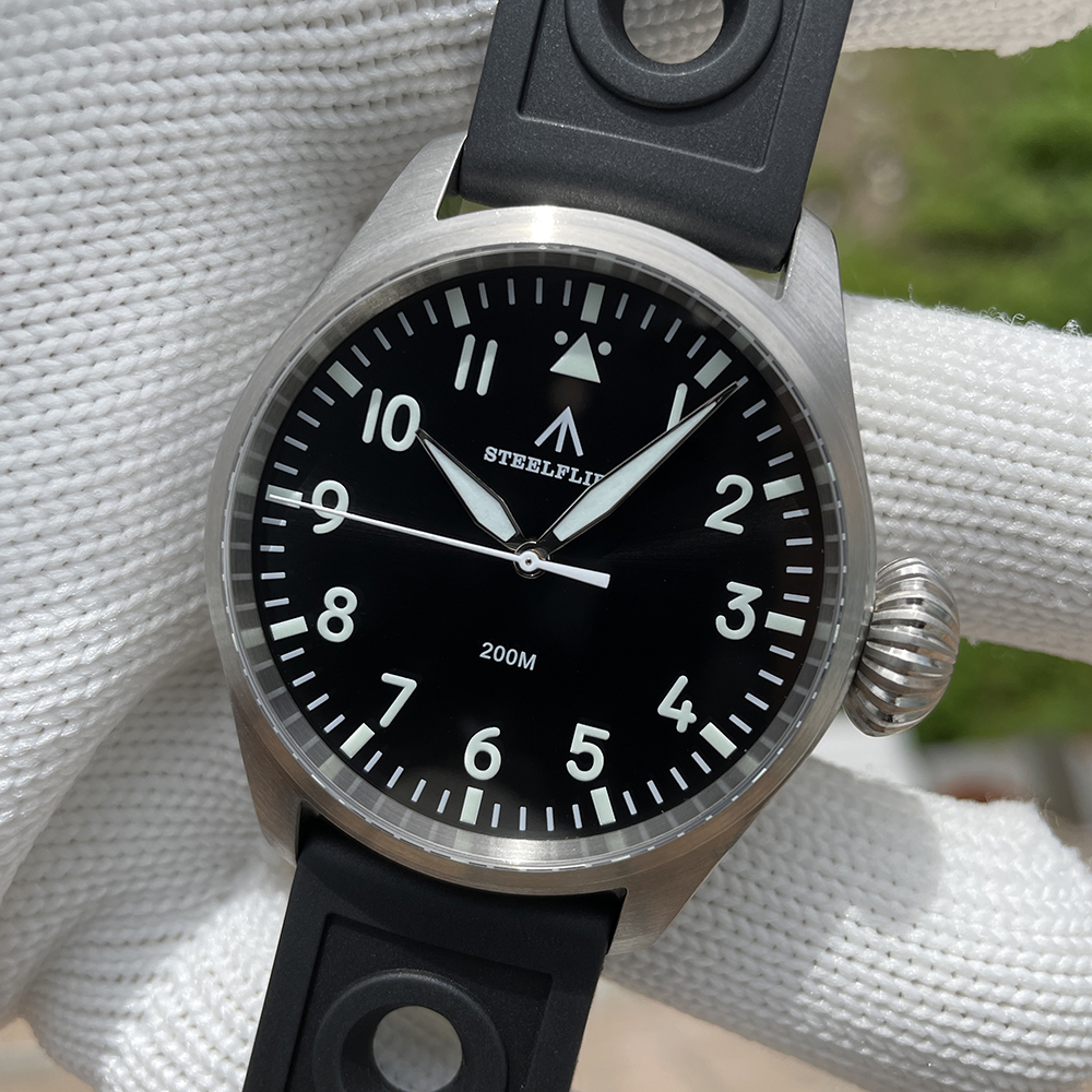 STEELFLIER Official SF743 Quartz Pilot Big Onion Crown Swiss Luminous VH31 20Bar Waterproof Sapphire Crystal Luxury Dive Watch