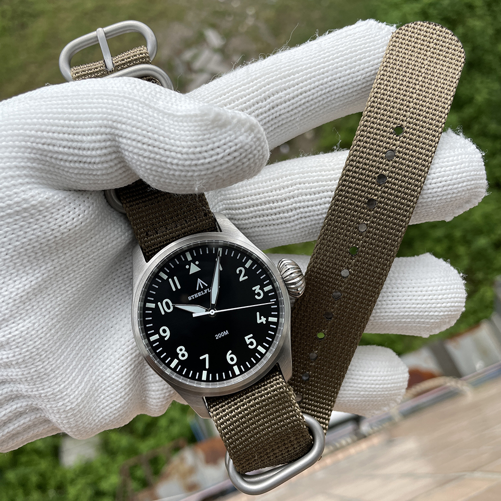 STEELFLIER Official SF743 Quartz Pilot Big Onion Crown Swiss Luminous VH31 20Bar Waterproof Sapphire Crystal Luxury Dive Watch