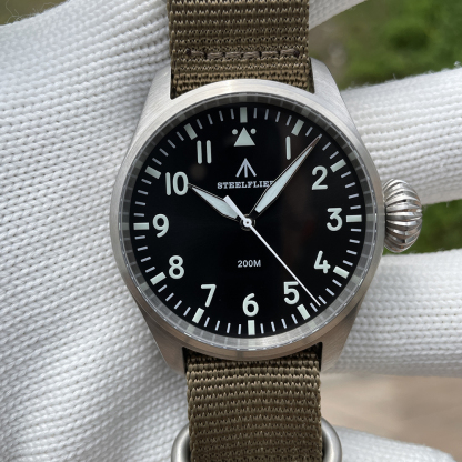 STEELFLIER Official SF743 Quartz Pilot Big Onion Crown Swiss Luminous VH31 20Bar Waterproof Sapphire Crystal Luxury Dive Watch