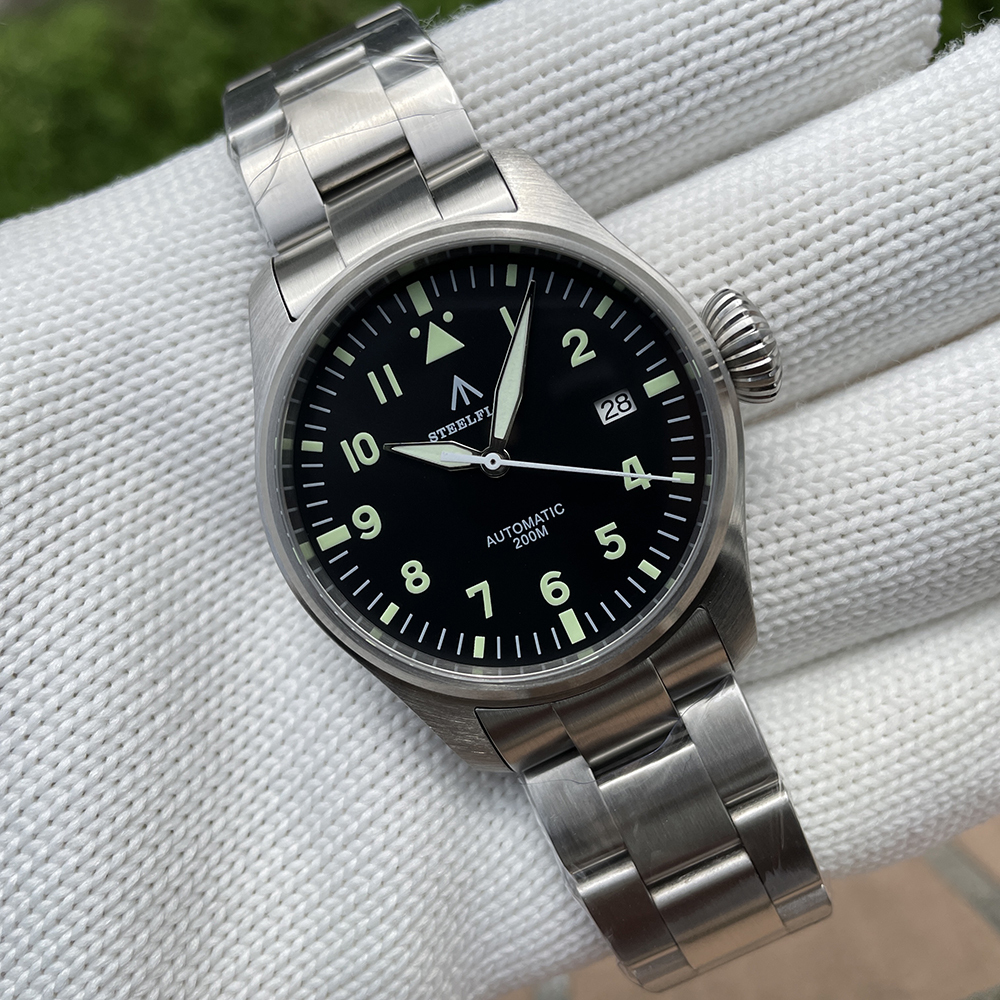 STEELFLIER SF750 Men's Automatic Mechanical Watch NH35 Movement Sapphire Crystal Swiss Luminous 200M Waterproof 316L Stainless Steel Luxury Pilot Watch