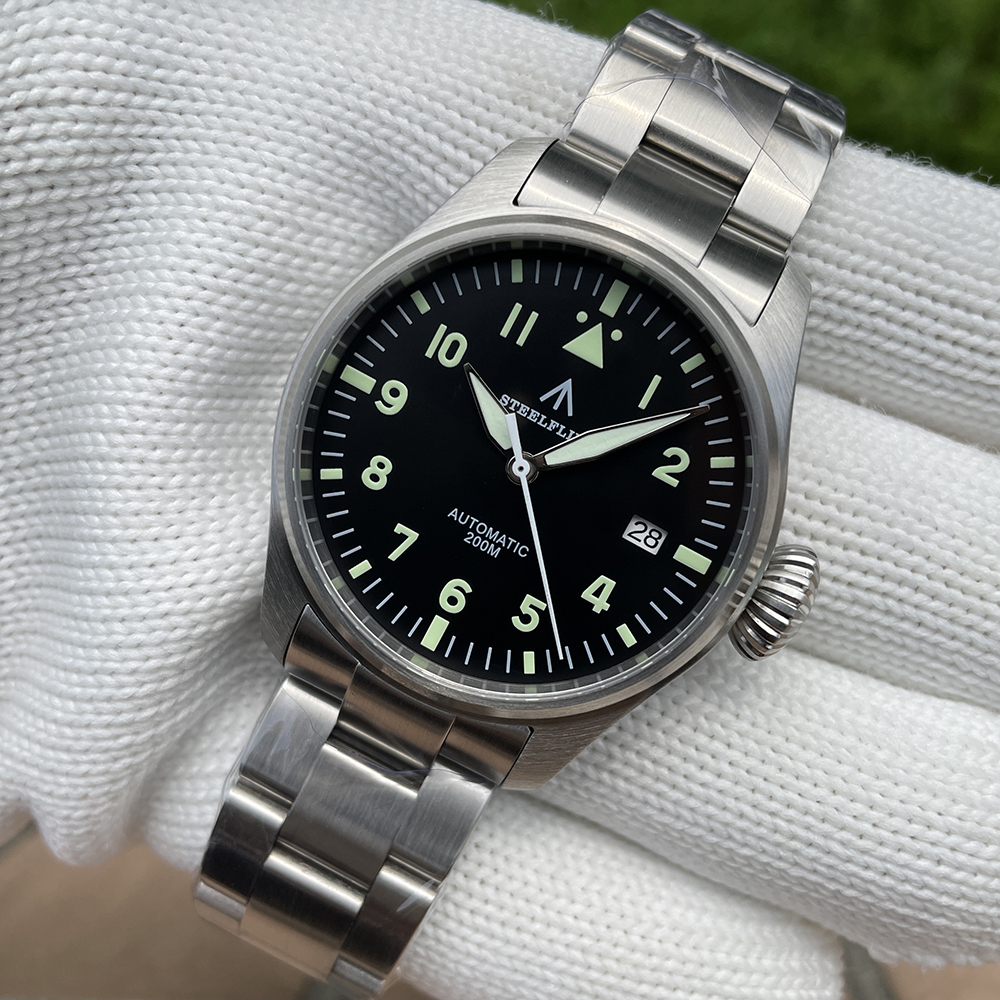 STEELFLIER SF750 Men's Automatic Mechanical Watch NH35 Movement Sapphire Crystal Swiss Luminous 200M Waterproof 316L Stainless Steel Luxury Pilot Watch