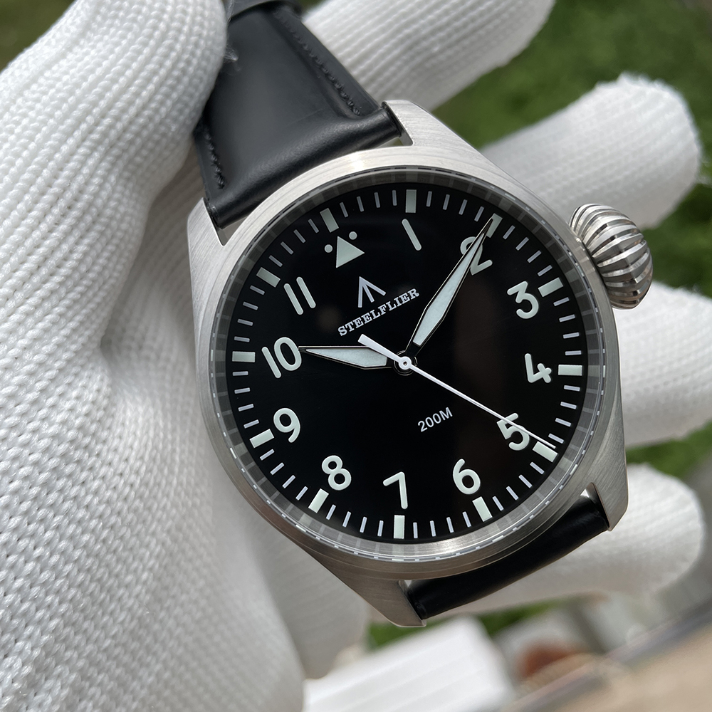 STEELFLIER Official SF743 Quartz Pilot Big Onion Crown Swiss Luminous VH31 20Bar Waterproof Sapphire Crystal Luxury Dive Watch