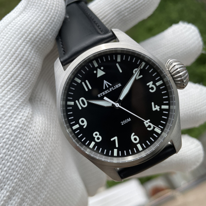 STEELFLIER Official SF743 Quartz Pilot Big Onion Crown Swiss Luminous VH31 20Bar Waterproof Sapphire Crystal Luxury Dive Watch